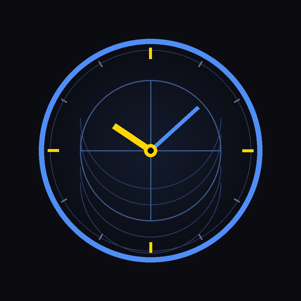 World Clock app icon — time zones across the globe